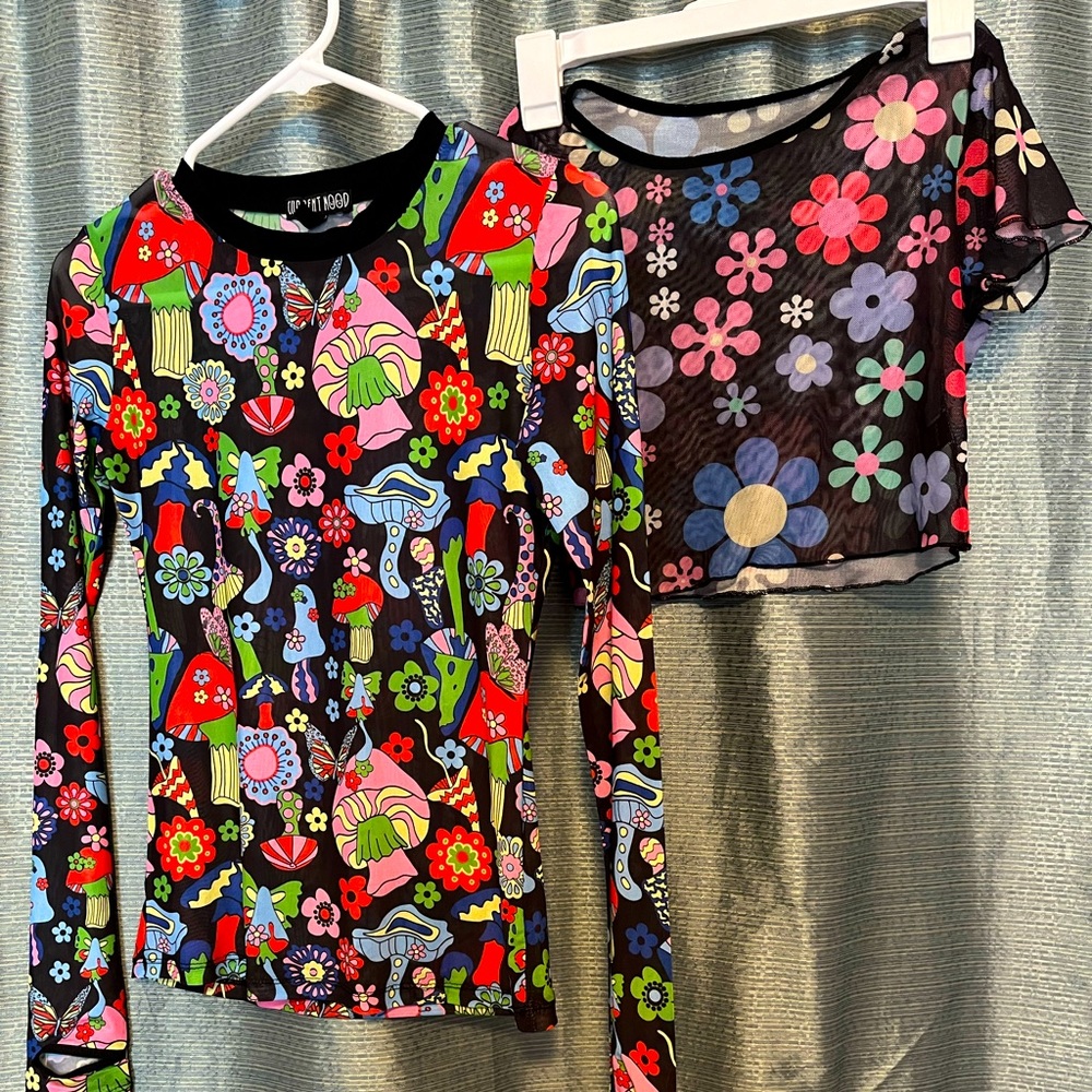Dolls Kill Current Mood and SHEIN Hippy Mesh Shirt Bundle